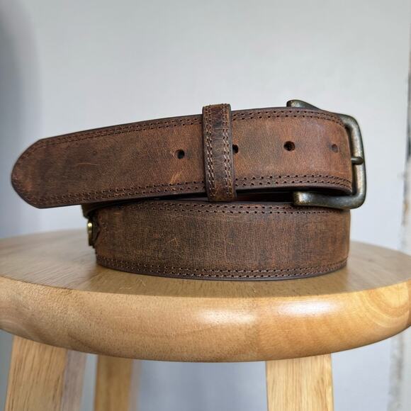 Brown Leather Belt with 12 Gauge Shotgun Shell Accents SZ 42 Western Rodeo Style - Picture 2 of 10